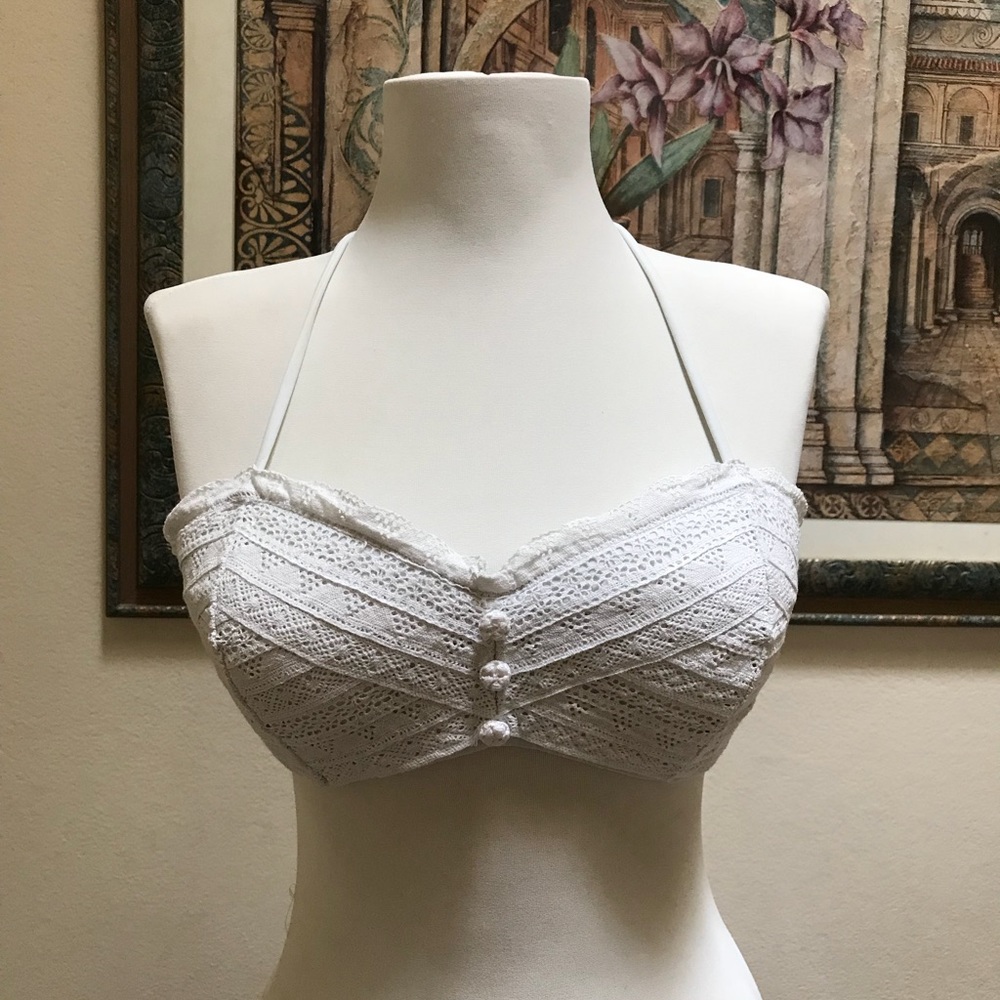 Vintage Victoria’s Secret Swimsuit Lace White Bikini Top Size M